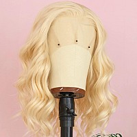 Andria Short Wig Black With Blonde Streak Colorful Wavy Lace Front Wigs For Women Natural Loose Wave Wigs Synthetic Heat Resista