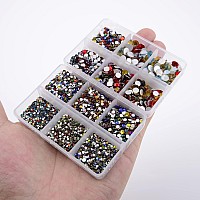 Ncb 8000Pcs Non Hotfix Rhinestones 10 Sizes Flatback Crystal Glass Rhinestones With Tweezers And Picking Pen For Nail Art Clothe