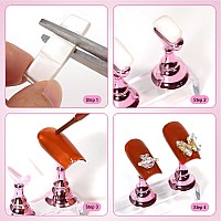 Misself Nail Holder For Nail Art Practice Nail Stands For False Nails Painting 30 Pcs Of Adhesive Putty 1 Crystal Base 2 Sets