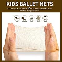 Hair Nets, YGDZ 40pcs Invisible Hair Net for Ballet Buns, Small Elastic Edge Mesh, 40pcs U Shaped Pins, 10pcs Hair Elastic Bands, Bun Net, Wig Nets for Ballet Dance, Girl, Kid (30cm, Light Coffee)