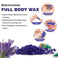 Wax Beads for Hair Removal, Waxing Beads for Sensitive Skin, 1LB Painless Wax Beans for Bikini, Eyebrow Facial for At Home Pearl Waxing Beads with 20 Spatulas for Women Men(Lavender)