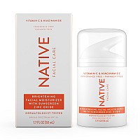 Native Brightening Daily Facial Moisturizer Gentle Face Lotion Hydrating Cream For Women And Men With Vitamin C B3 Spf 30 Ligh