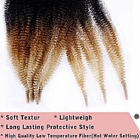 8 Packs Pre-Separated Springy Afro Twist Hair 20 Inch 3 Tones Spring Twist Hair For Distressed Soft Locs Marley Twist Braiding Hair Synthetic Hair Extension For Black Women (10 Strands/Pack,1B27613#)