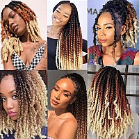 8 Packs Pre-Separated Springy Afro Twist Hair 20 Inch 3 Tones Spring Twist Hair For Distressed Soft Locs Marley Twist Braiding Hair Synthetic Hair Extension For Black Women (10 Strands/Pack,1B27613#)