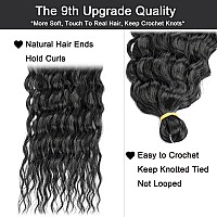 Batisi Ocean Wave Crochet Hair 3 Packs 30 Inch Synthetic Curly Crochet Hair For Black Women 1B Black Wavy Braiding Hair Curly B