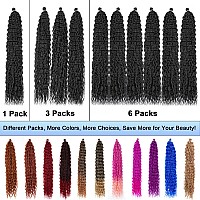 Batisi Ocean Wave Crochet Hair 3 Packs 30 Inch Synthetic Curly Crochet Hair For Black Women 1B Black Wavy Braiding Hair Curly B