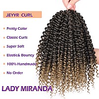 Lady Miranda Ombre Blonde Afro Kinky Curly Braiding Hair Extensions Jerry Curl Crochet Hair 3X Braid Hair 11 Short Synthetic Ha