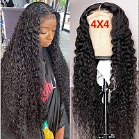 Kiss Love Glueless Wigs Human Hair Pre Plucekd 180 Density Deep Wave Glueless Wig Human Hair With Elastic Band 4X4 Curly Closur