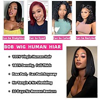 12 Inch Bob Wig Human Hair 13X4 Lace Front Wigs Human Hair Wigs For Black Women Short Bob Wigs 180 Density Hd Frontal Wigs Glue