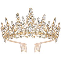 Curasa Gold Tiara And Crowns For Women Crystal Queen Crown Wedding Tiaras For Bride Princess Crown For Little Girls Headpiece F