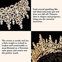 Curasa Gold Tiara And Crowns For Women Crystal Queen Crown Wedding Tiaras For Bride Princess Crown For Little Girls Headpiece F