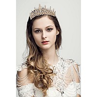 Curasa Gold Tiara And Crowns For Women Crystal Queen Crown Wedding Tiaras For Bride Princess Crown For Little Girls Headpiece F