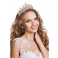 Curasa Gold Tiara And Crowns For Women Crystal Queen Crown Wedding Tiaras For Bride Princess Crown For Little Girls Headpiece F