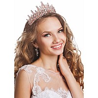 Curasa Rose Gold Crystal Tiaras And Crowns With Comb Princess Crown For Women Rhinestones Wedding Crown For Bride Birthday Crown