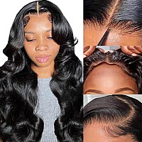 GURVEY Wigs for Black Women Human Hair Glueless Lace Front Wigs 13x4 Brazilian Body Wave Human Hair Wigs 180% Density Glueless Wigs Human Hair Pre Plucked Pre Cut Natural Color (20 Inch)