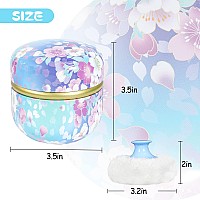 Wemega Body Powder Case With Powder Puff Powder Container Tea Box For Baby And Women Powder Puff And Powder Case For Travel Flo