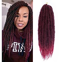 Zrq 8 Packs 24 Inch Marley Twists Braiding Hair Burgundy Afro Kinky Marley Hair Crochet Braids Kinky Twist Hair For Braiding C