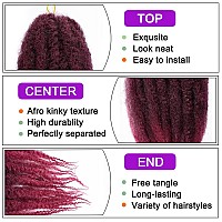 Zrq 8 Packs 24 Inch Marley Twists Braiding Hair Burgundy Afro Kinky Marley Hair Crochet Braids Kinky Twist Hair For Braiding C