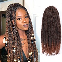 Zrq 8 Packs Marley Hair 18 Inch Afro Kinky Marley Twist Braiding Hair Ombre Marley Twist Curly Hairbrown Curly Twist Marley Ha