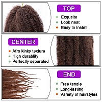 Zrq 8 Packs Marley Hair 18 Inch Afro Kinky Marley Twist Braiding Hair Ombre Marley Twist Curly Hairbrown Curly Twist Marley Ha