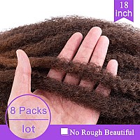 Zrq 8 Packs Marley Hair 18 Inch Afro Kinky Marley Twist Braiding Hair Ombre Marley Twist Curly Hairbrown Curly Twist Marley Ha