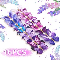 Deeka 16 Pcs Butterfly Hair Clips Small Realistic Colorful Handmade 90S Hair Clips Barrette Hair Accessories For Women And Girls