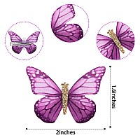 Deeka 16 Pcs Butterfly Hair Clips Small Realistic Colorful Handmade 90S Hair Clips Barrette Hair Accessories For Women And Girls