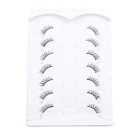 Gmagictobo False Eyelashes Short Natural Half Lashes Wispy 3D Faux Mink Lashes Pack Soft Strip Fake Eyelashes 7 Pairs Multipack