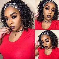 Legendhair Deep Wave Headband Wig Short Curly Pixie Cut Headband Wigs Human Hair None Lace Front Wigs For Black Women 180 Densi