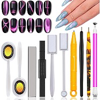 Xeaohesy 10 Pieces Nail Magnet Tool Set Doublehead Flower Design Multifunction Magnet Board Magnet Stick Nail Magnet Pens Anim