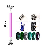 Xeaohesy 10 Pieces Nail Magnet Tool Set Doublehead Flower Design Multifunction Magnet Board Magnet Stick Nail Magnet Pens Anim