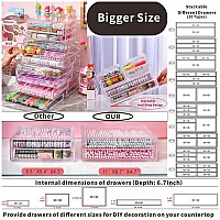 Cq Acrylic Drawer Organizer With 3 Long Drawers Stacking Office Supply Organizer And Desk Pen Storage And Stationary Organizer C