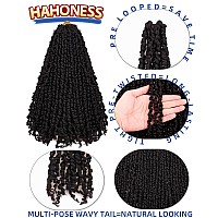 20 Inches 8 Packs Pre Looped Pretwisted Passion Twist Crochet Hair For Black Womennatural Black Soft Super Long Hair Extensions