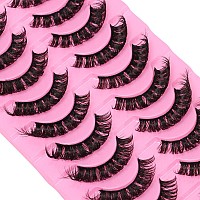 outopen 10 Pairs Russian Volume Eyelashes DD Curl Faux Mink Lashes Long Fluffy Soft Wispy Eye Lashes Reusable Natural Look Eyelashes Extension(DD Curl |15-18MM)