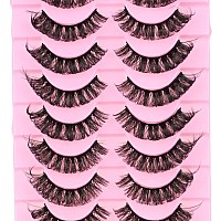 outopen 10 Pairs Russian Volume Eyelashes DD Curl Faux Mink Lashes Long Fluffy Soft Wispy Eye Lashes Reusable Natural Look Eyelashes Extension(DD Curl |15-18MM)