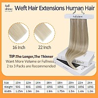 Full Shine Blonde Sew In Weft Hair Extensions Silky Straight Real Hair Wefts Human Hair 105 Grams Sew In Hair Extensions Ash Blo