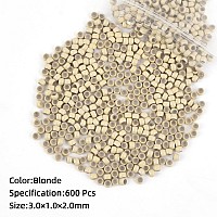 Vlasy 600Pcs Nano Ring Beads Silicone Lined Beads For Nano Ring Human Hair Extensions 5 Color Optional Blonde