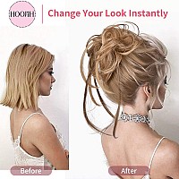 Hoojih Messy Bun Hair Piece Super Long Tousled Updo Hair Bun Extensions Wavy Hair Wrap Ponytail Hairpieces Hair Scrunchies With