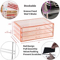 Cq Acrylic 1 Pack Clear Acrylic Drawer Organizer Countertop Stackable 3 Drawers Makeup Storage Cute Cube Make Up Organizer For D