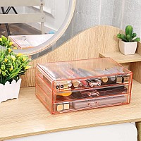 Cq Acrylic 1 Pack Clear Acrylic Drawer Organizer Countertop Stackable 3 Drawers Makeup Storage Cute Cube Make Up Organizer For D