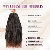 Dansama 6 Packs Passion Twist Hair Water Wave Braiding Hair For Butterfly Style Crochet Braids Bohemian Hair Extensions 24Inch