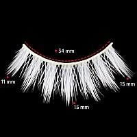 Outopen 3 Pairs White Lashes Cosplay White False Eyelashes Reusable Natural Wispy Fluffy False Lashes For Halloween Cosplay Mas