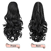 Heweicsy Ponytail Extension Hair Extensions Ponytail Claw 14 Wavy Fake Hair Curly Synthetic Ponytail Wig Clip Daily Fluffy Pon