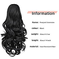 Heweicsy Ponytail Extension Hair Extensions Ponytail Claw 14 Wavy Fake Hair Curly Synthetic Ponytail Wig Clip Daily Fluffy Pon