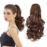 Heweicsy Ponytail Extension Hair Extensions Ponytail Claw 14 Wavy Fake Hair Curly Synthetic Ponytail Wig Clip Daily Fluffy Pon