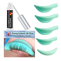 Eyelash Lift Pads With Strong Lash Lift Glue Eyelash Perm Silicone Rods 5 Sizes Reusable Soft Lash Lift Shields For Different Le