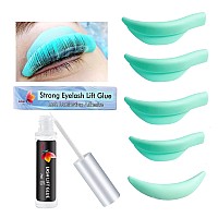 Eyelash Lift Pads With Strong Lash Lift Glue Eyelash Perm Silicone Rods 5 Sizes Reusable Soft Lash Lift Shields For Different Le