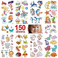 Metker Waterproof Temporary Tattoos 150 Sheets 1700 Different Designs Temporary Tattoo Sheets For Kids Safe For Face And