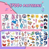 Metker Waterproof Temporary Tattoos 150 Sheets 1700 Different Designs Temporary Tattoo Sheets For Kids Safe For Face And