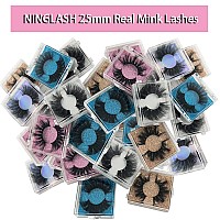 25Mm Mink Eyelashes Wholesale Ninglash 30 Pack False Eyelashes Dramatic Real Mink Eyelashes Thick Handmade Full Strip Lashes